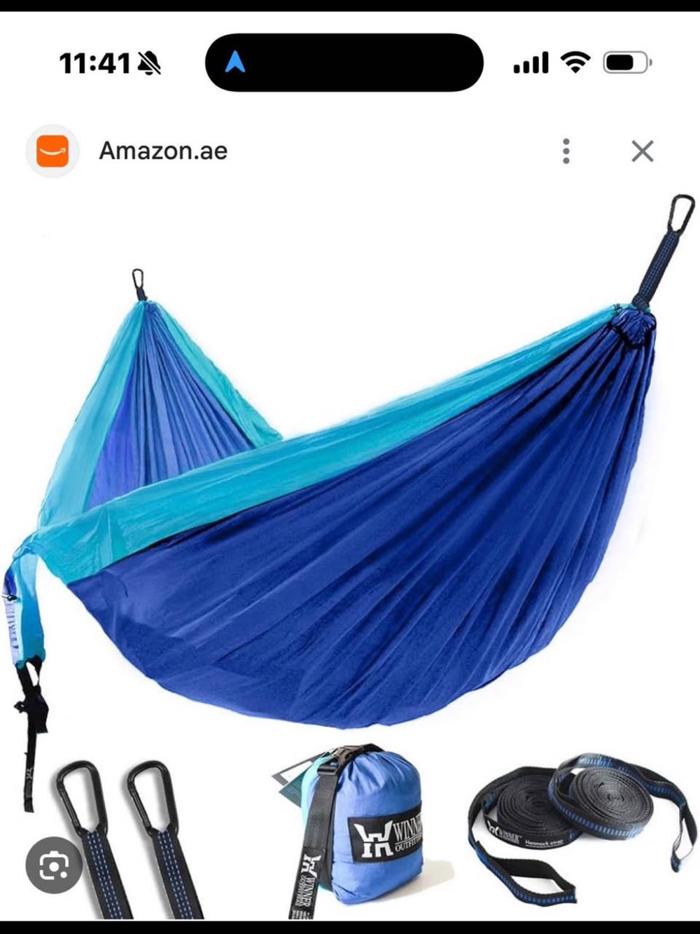 Winner Outfitters Portable Camping Hammock, Teal Blue, Single